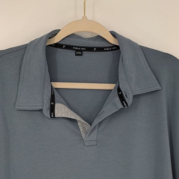 Public Rec Men's Pima Cotton Blue Polo Short Sleeve Shirt Size 2XL Golf Athletic - Picture 3 of 12